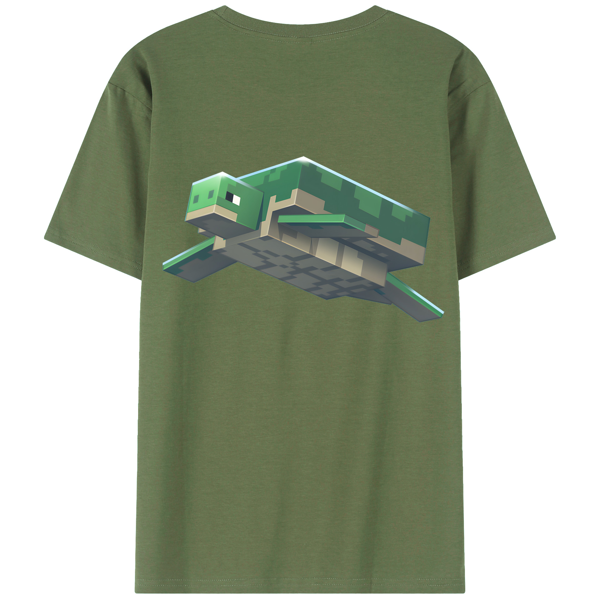 （画像用） マインクラフト ブロックの世界 Minecraft MC Block world 綿100％ メンズ半袖Tシャツ（バックプリント） 通気性